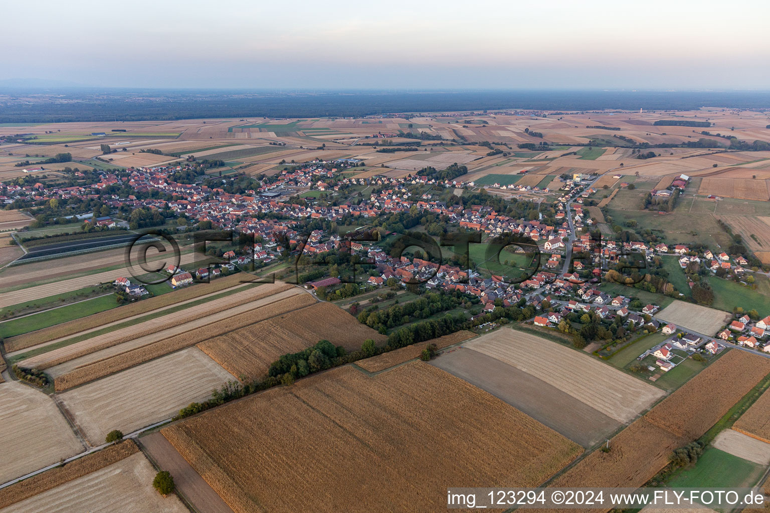 Seebach in the state Bas-Rhin, France from the drone perspective