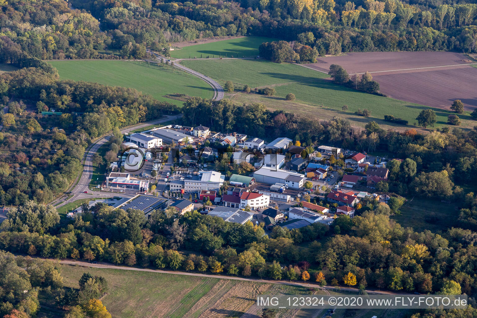 Mittelwegring commercial area in Jockgrim in the state Rhineland-Palatinate, Germany