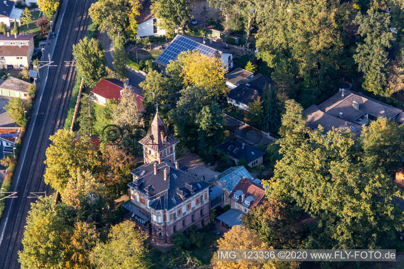 Aerial photograpy of Parkring in Jockgrim in the state Rhineland-Palatinate, Germany