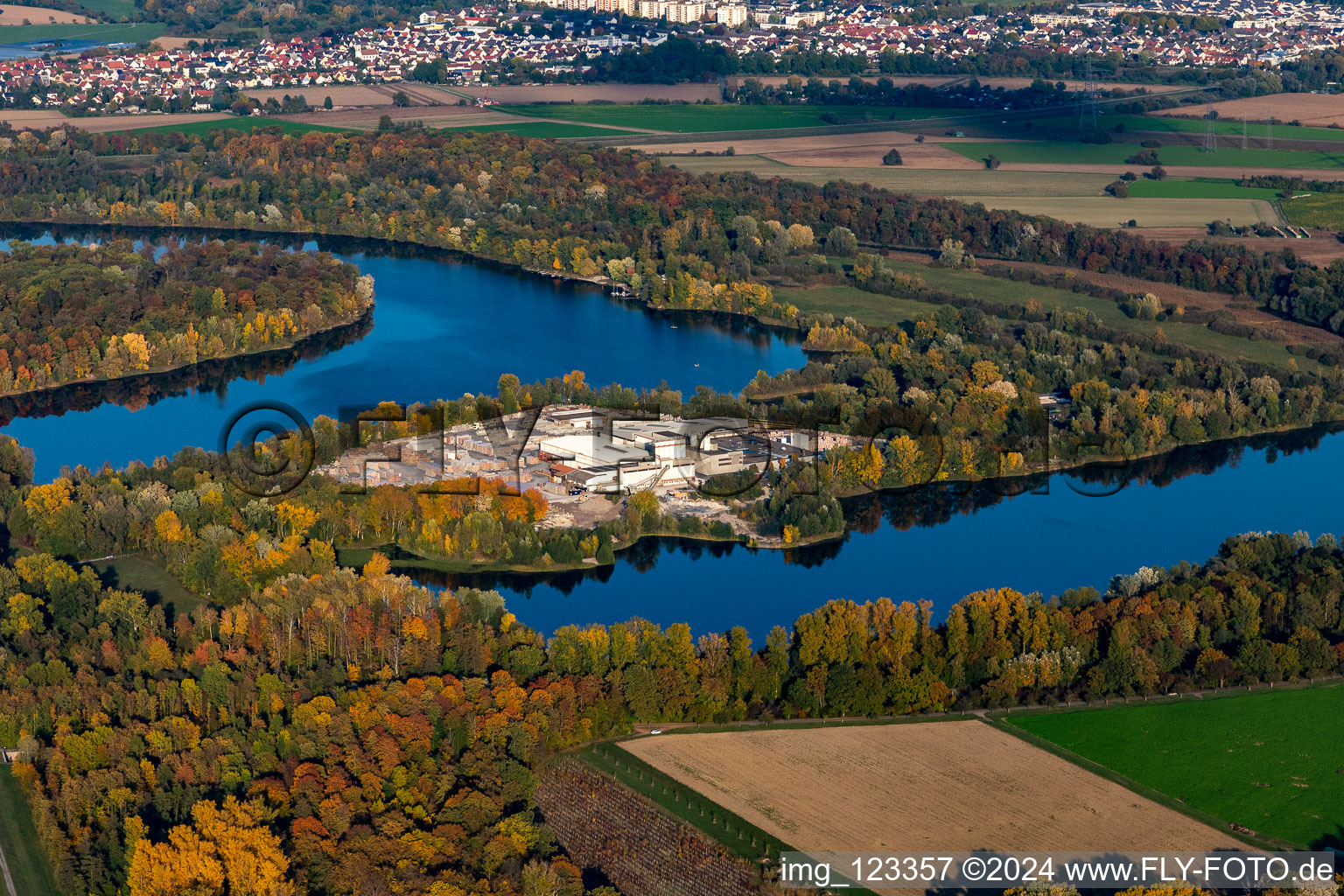 Lithonplus GmbH at the Baggersee in the district Eggenstein in Eggenstein-Leopoldshafen in the state Baden-Wuerttemberg, Germany