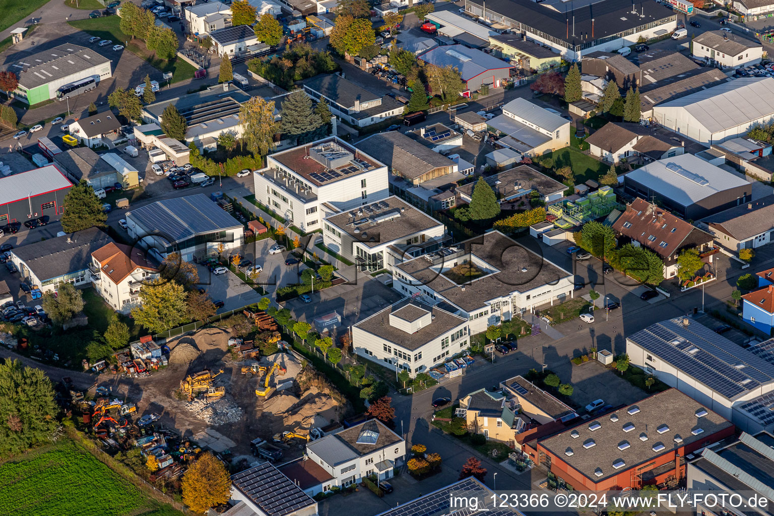 Data center building and online data processing hub " Stiftung Kirchliches Rechenzentrum Suedwestdeutschland " in Eggenstein in the state Baden-Wuerttemberg, Germany