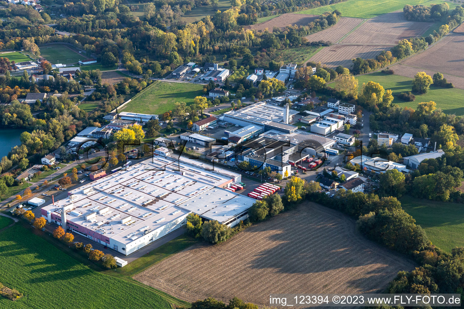 Building and production halls on the premises of Coca-Cola European Partners Deutschland GmbH in Neureut in the state Baden-Wuerttemberg, Germany