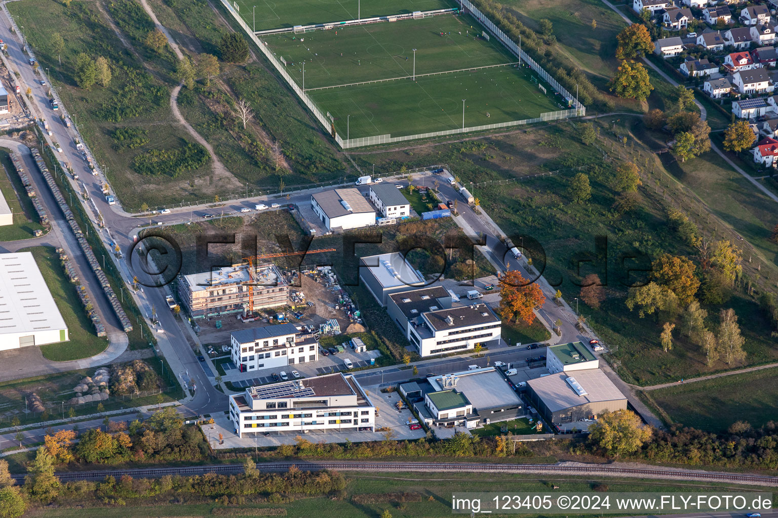 Johann-Georg-Schlosser Strasse commercial area in the district Neureut in Karlsruhe in the state Baden-Wuerttemberg, Germany