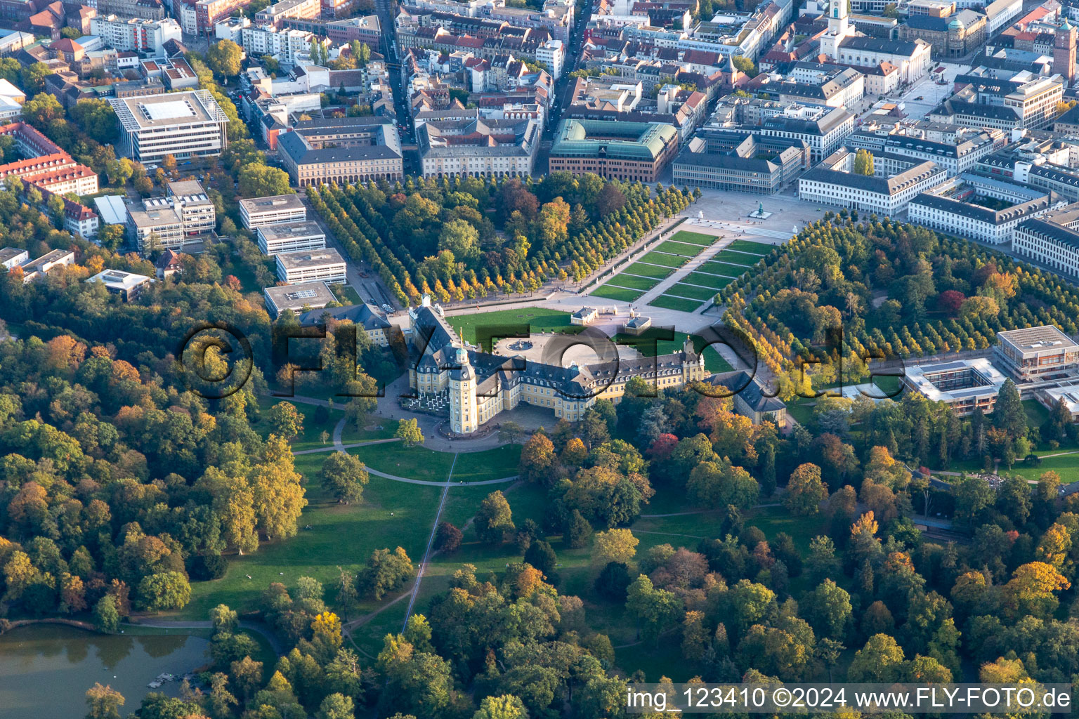 Karlsruhe Castle in the district Innenstadt-West in Karlsruhe in the state Baden-Wuerttemberg, Germany