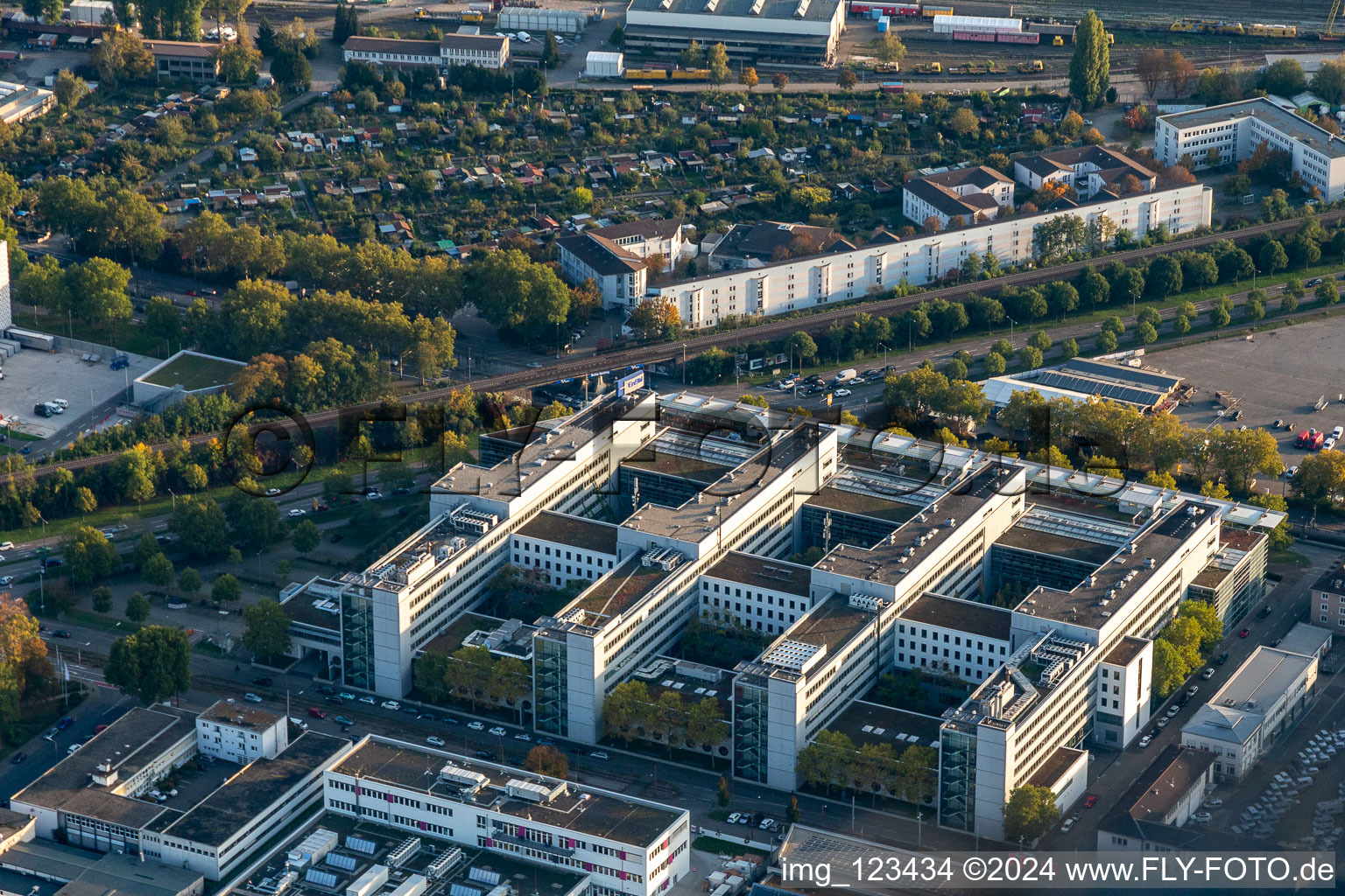 Office building of ENBW Zentrale on Durlacher Allee in the district Oststadt in Karlsruhe in the state Baden-Wuerttemberg, Germany