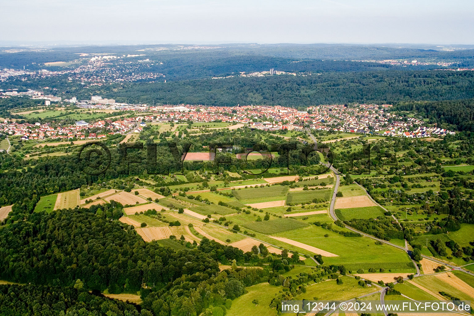 Aerial photograpy of Birkenfeld in the state Baden-Wuerttemberg, Germany