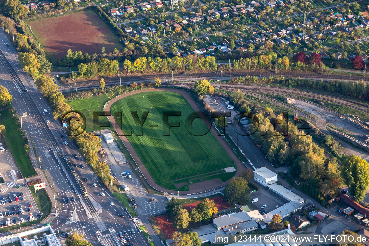 Sports field ESG Frankonia eV in the district Oststadt in Karlsruhe in the state Baden-Wuerttemberg, Germany