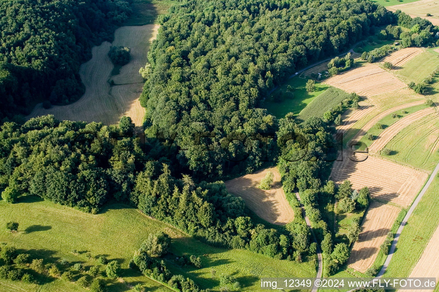 Kettelbachtal Nature Reserve in the district Obernhausen in Birkenfeld in the state Baden-Wuerttemberg, Germany out of the air