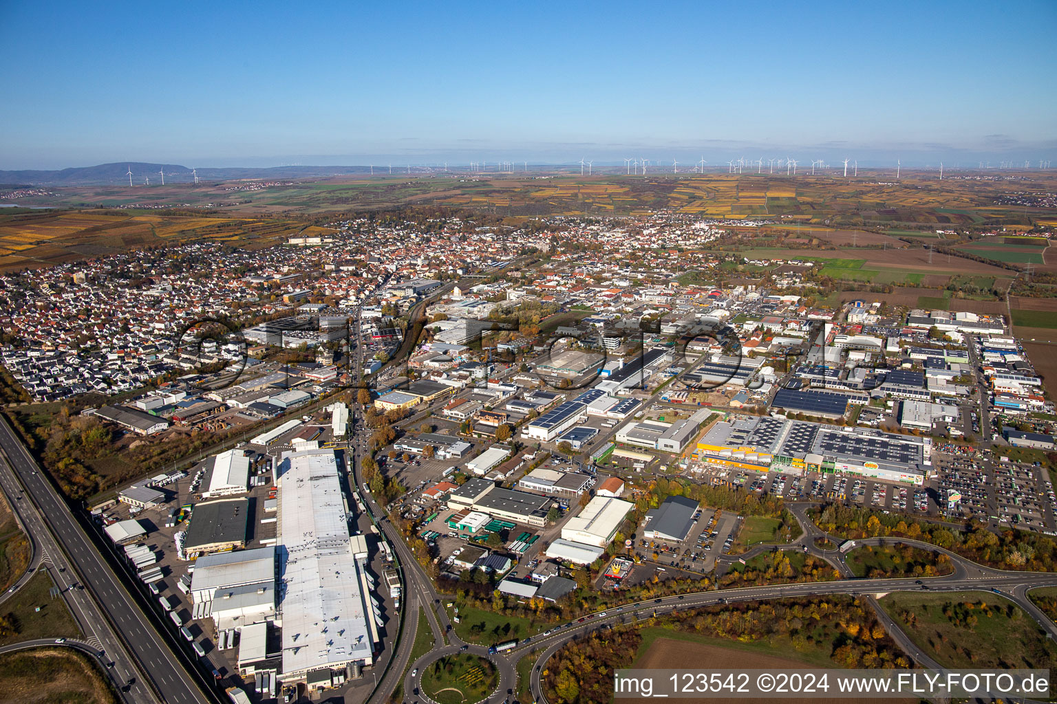 Building and production halls on the premises of Aafes Europa in Gruenstadt in the state Rhineland-Palatinate, Germany