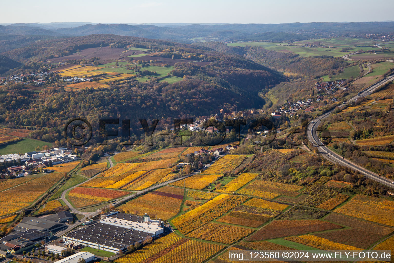 Aerial photograpy of Neuleiningen in the state Rhineland-Palatinate, Germany