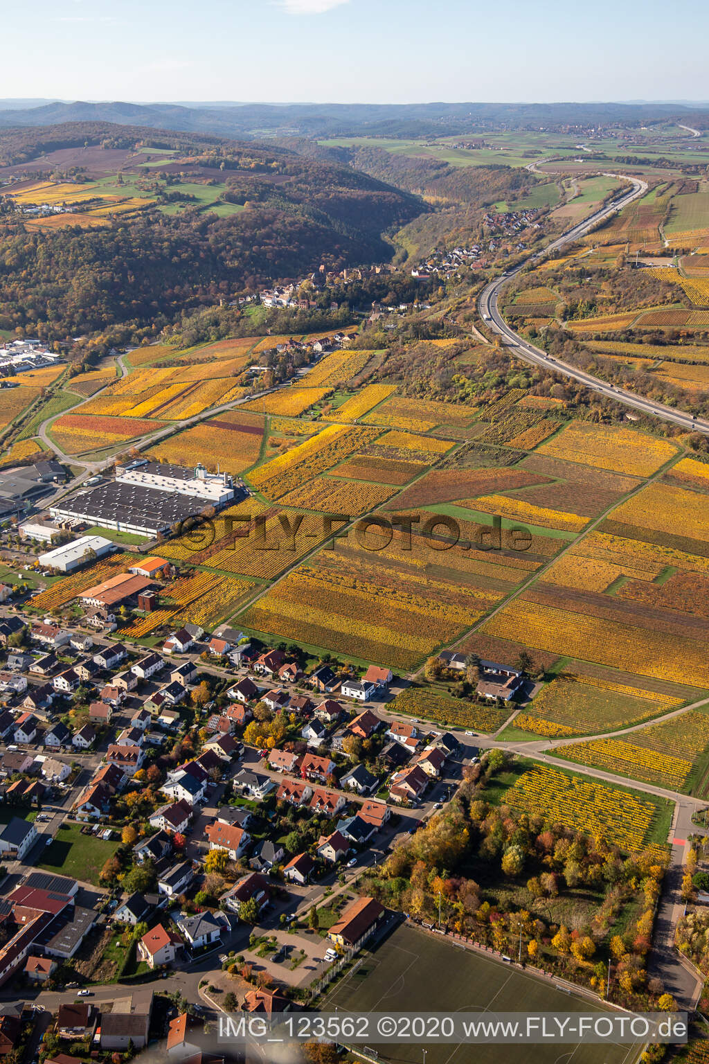 Neuleiningen in the state Rhineland-Palatinate, Germany from above