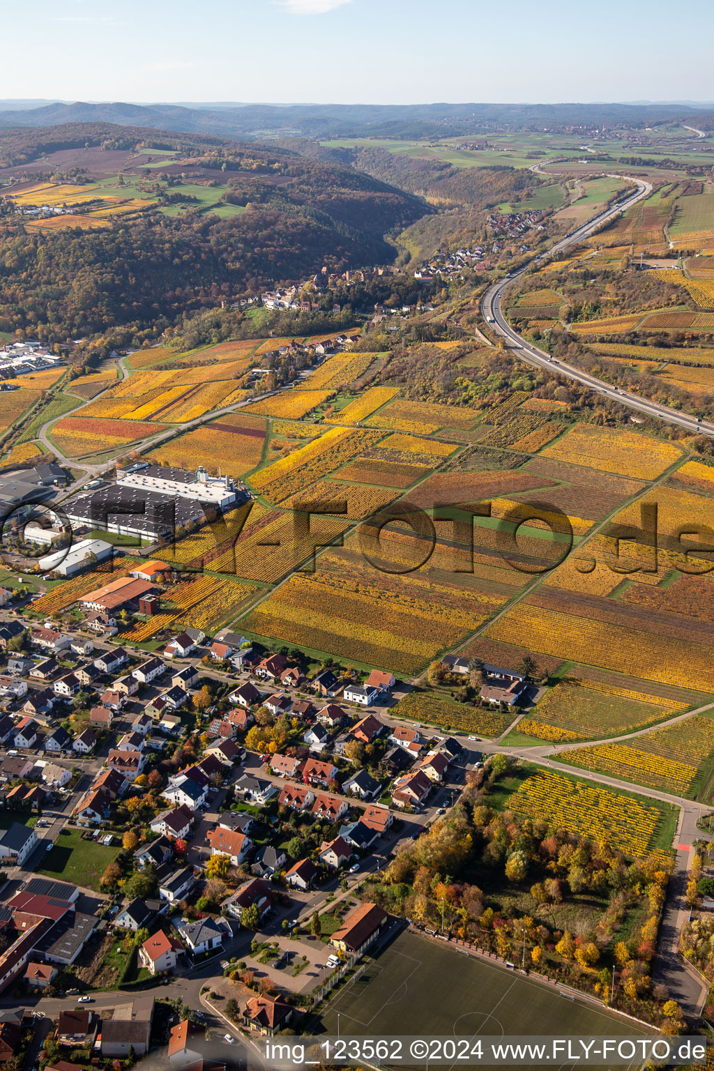 Neuleiningen in the state Rhineland-Palatinate, Germany from above