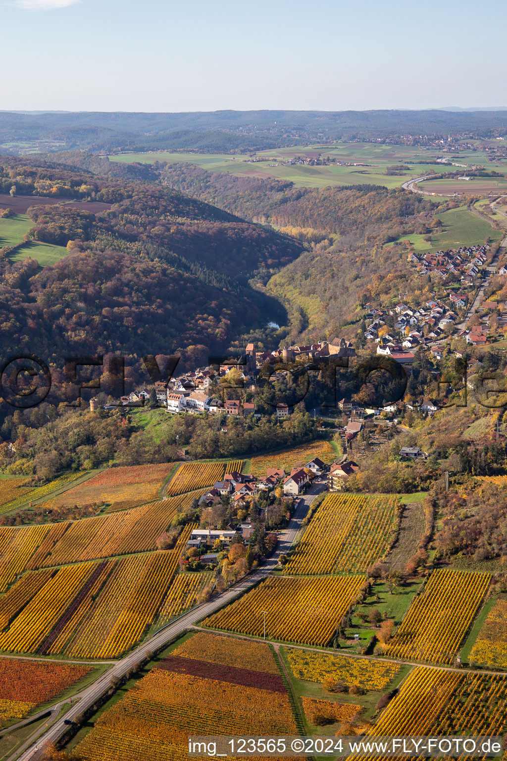 Neuleiningen in the state Rhineland-Palatinate, Germany out of the air