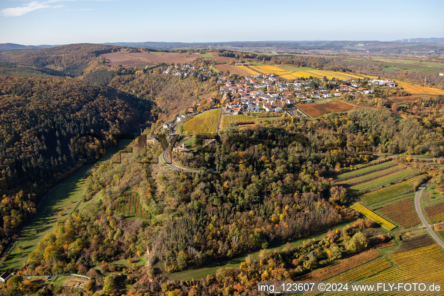 Aerial photograpy of Battenberg in the state Rhineland-Palatinate, Germany