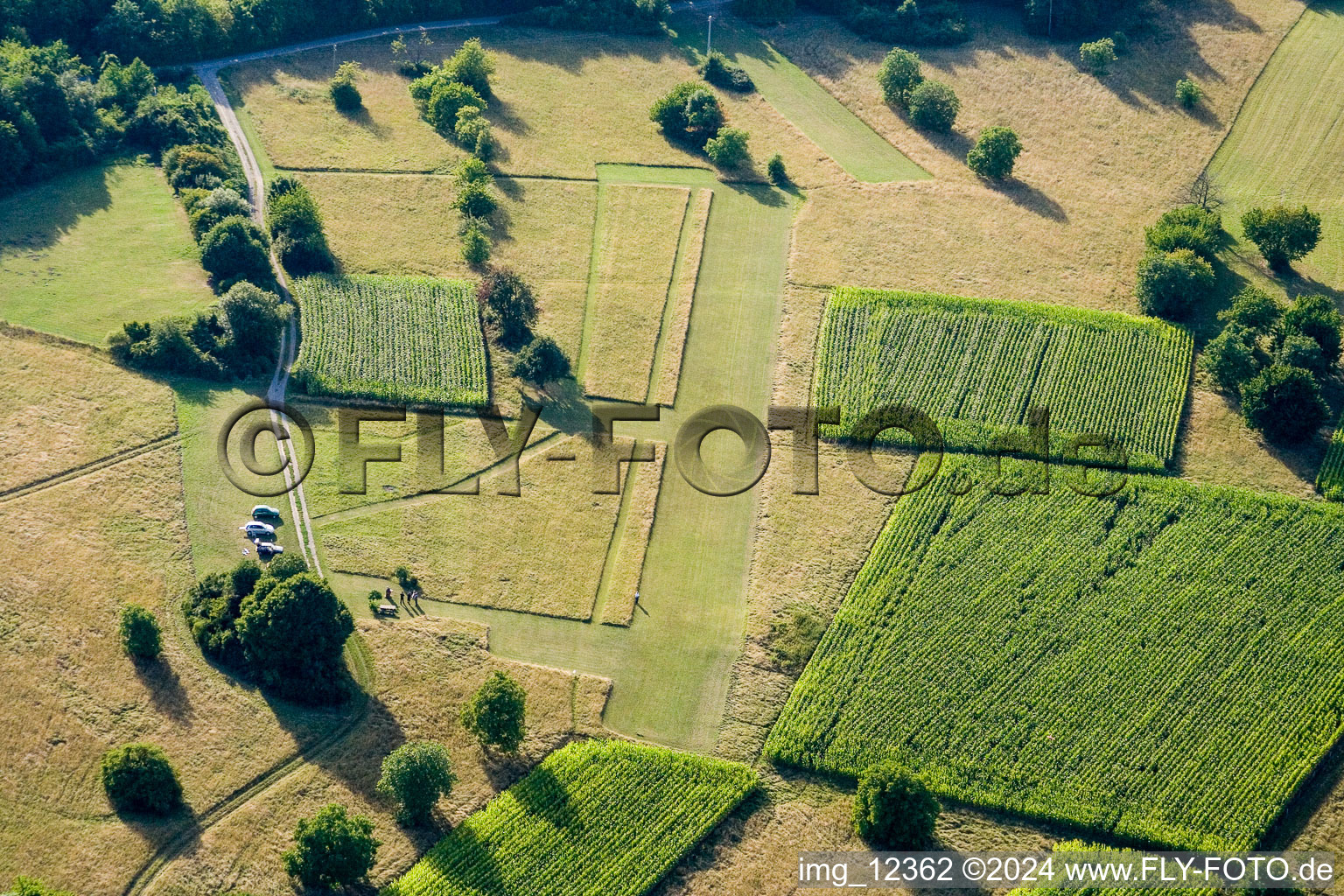 Structures on agricultural fields in Keltern in the state Baden-Wurttemberg