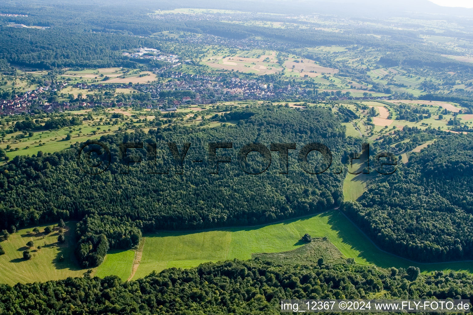 Kettelbachtal Nature Reserve in the district Obernhausen in Birkenfeld in the state Baden-Wuerttemberg, Germany from the drone perspective