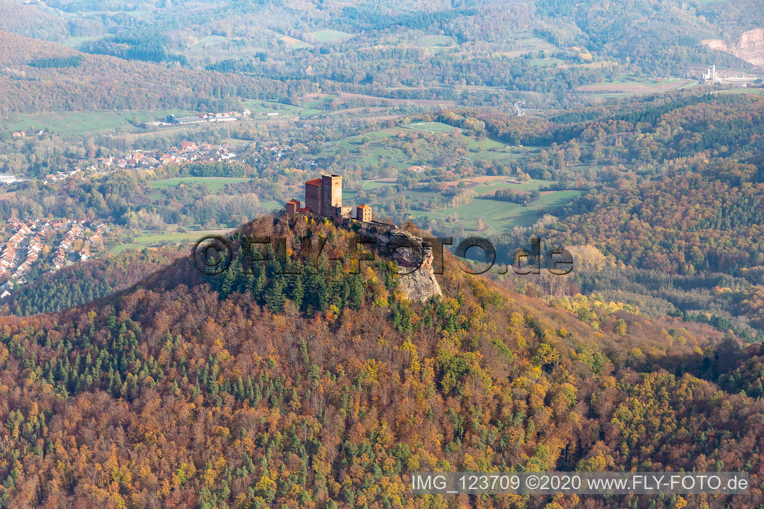 Trifels castle ruins in Annweiler am Trifels in the state Rhineland-Palatinate, Germany
