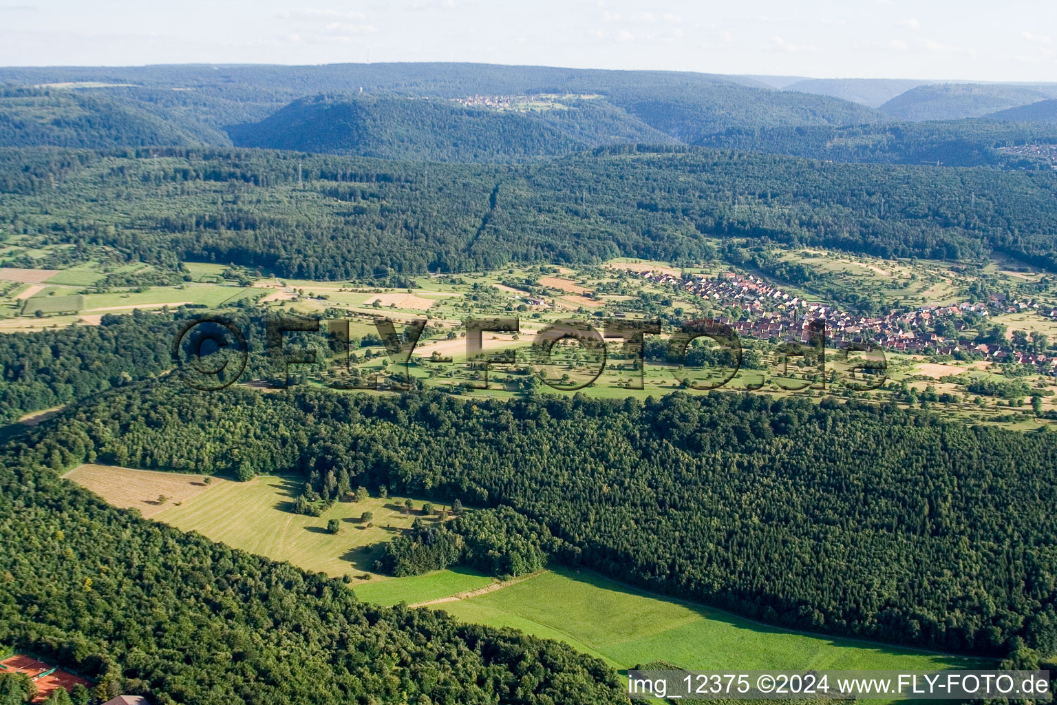 Aerial photograpy of Vinegar Mountain in the district Obernhausen in Birkenfeld in the state Baden-Wuerttemberg, Germany