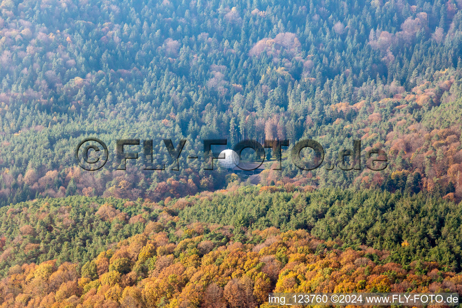 Radar antenna in Pleisweiler-Oberhofen in the state Rhineland-Palatinate, Germany