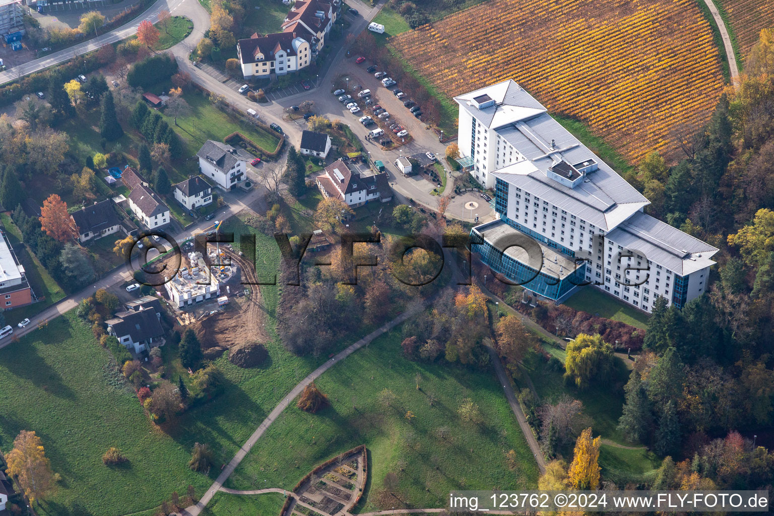 Hospital grounds of the rehabilitation center Edith-Stein-Fachklinik Klinik fuer Neurologie in Bad Bergzabern in the state Rhineland-Palatinate, Germany