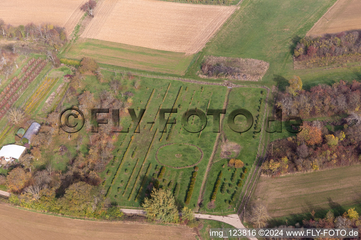 Bird's eye view of Schweighofen in the state Rhineland-Palatinate, Germany