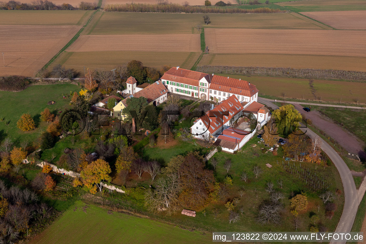 Workshop for hidden talents in Schweighofen in the state Rhineland-Palatinate, Germany from above