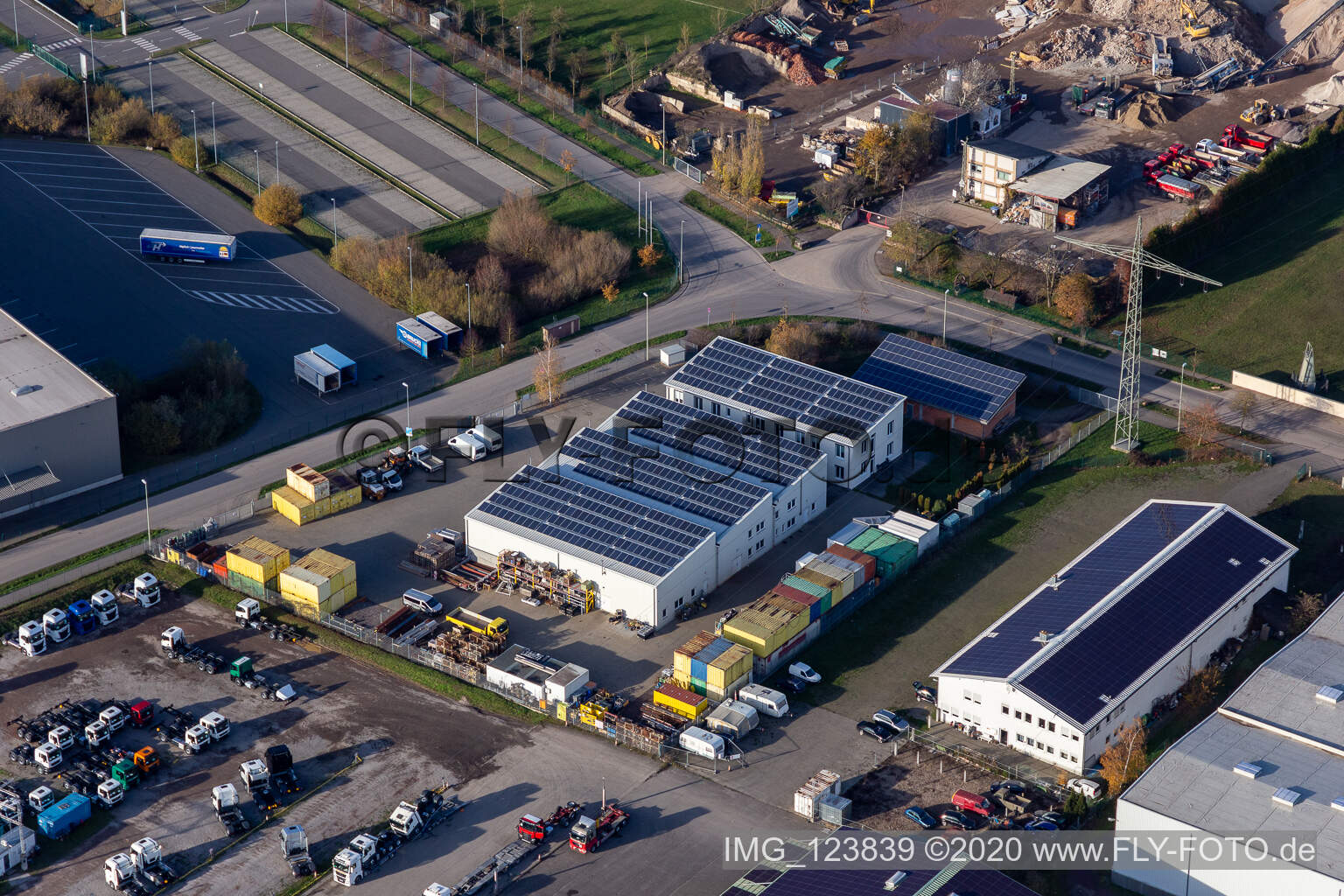 Building and production halls on the premises of WWV Waermeverwertung GmbH & Co. KG in Kandel in the state Rhineland-Palatinate, Germany
