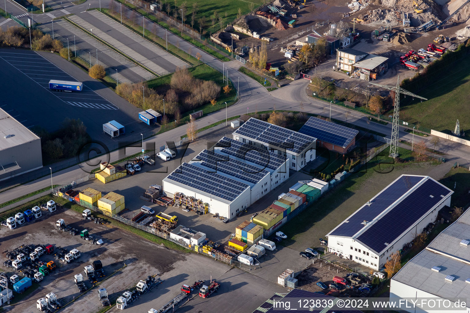 Building and production halls on the premises of WWV Waermeverwertung GmbH & Co. KG in Kandel in the state Rhineland-Palatinate, Germany