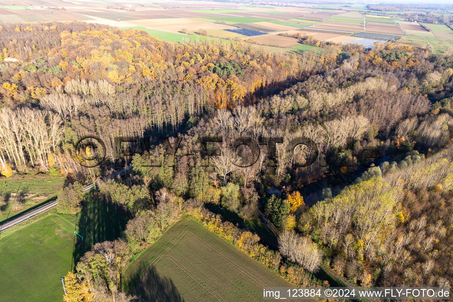 Billigheimer Bruch, Erlenbachtal between Barbelroth, Hergersweiler and Winden in Barbelroth in the state Rhineland-Palatinate, Germany seen from above