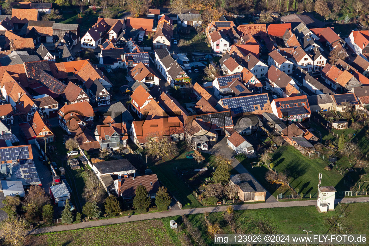 Winden in the state Rhineland-Palatinate, Germany from the plane