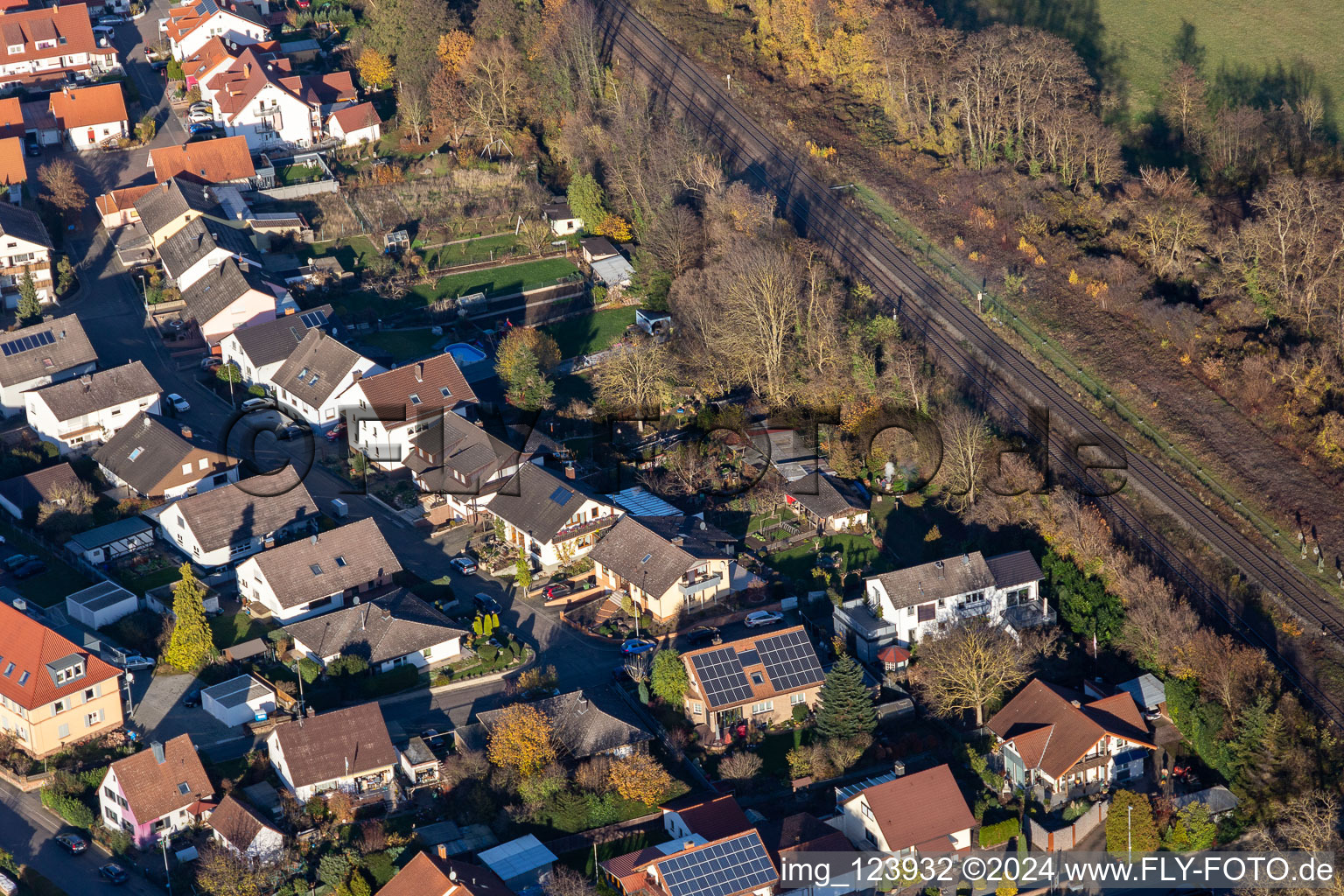 Aerial photograpy of In the rose garden in Winden in the state Rhineland-Palatinate, Germany