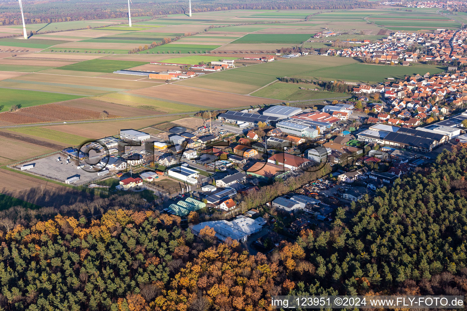 Commercial area Im Gereut in Hatzenbühl in the state Rhineland-Palatinate, Germany