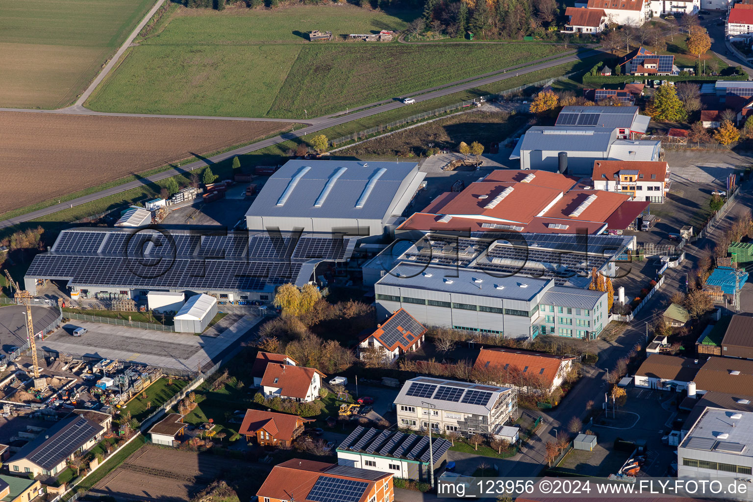 Commercial area Im Gereut in Hatzenbühl in the state Rhineland-Palatinate, Germany out of the air