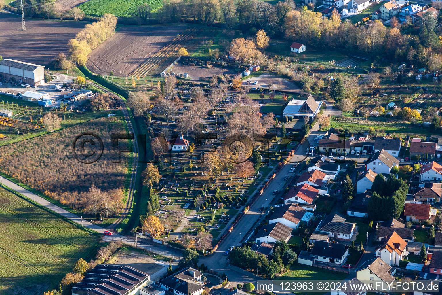 Cemetery in Rheinzabern in the state Rhineland-Palatinate, Germany