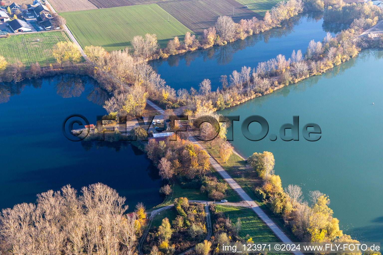 Fishing home on the Old Rhine in Neupotz in the state Rhineland-Palatinate, Germany