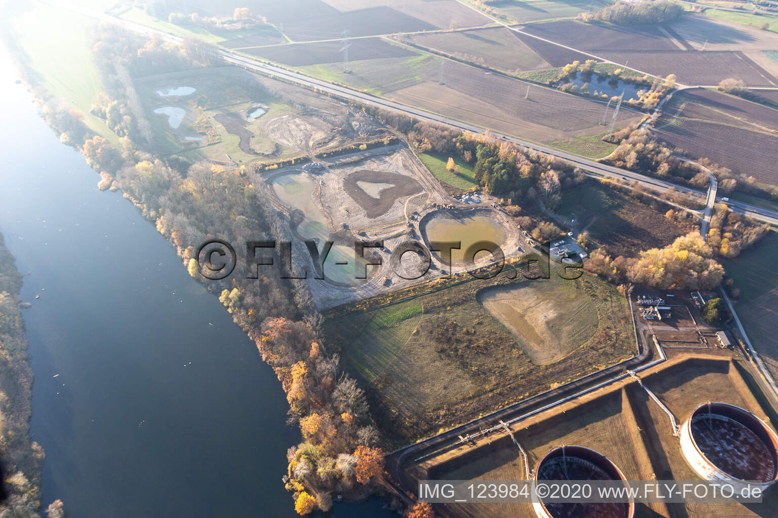 Renaturation, renovation of the former. Tank farm in Jockgrim in the state Rhineland-Palatinate, Germany