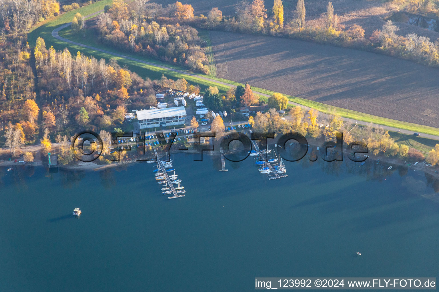 Sailing club RKC Wörth eV at the state harbor in the district Maximiliansau in Wörth am Rhein in the state Rhineland-Palatinate, Germany