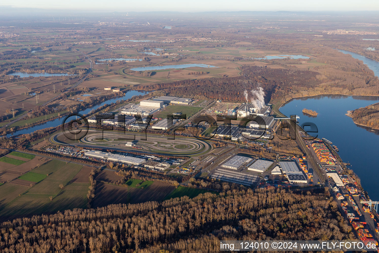 Test track and practice area for training in the driving safety center " Mercedes-Benz EVZ " in Woerth am Rhein in the state Rhineland-Palatinate, Germany