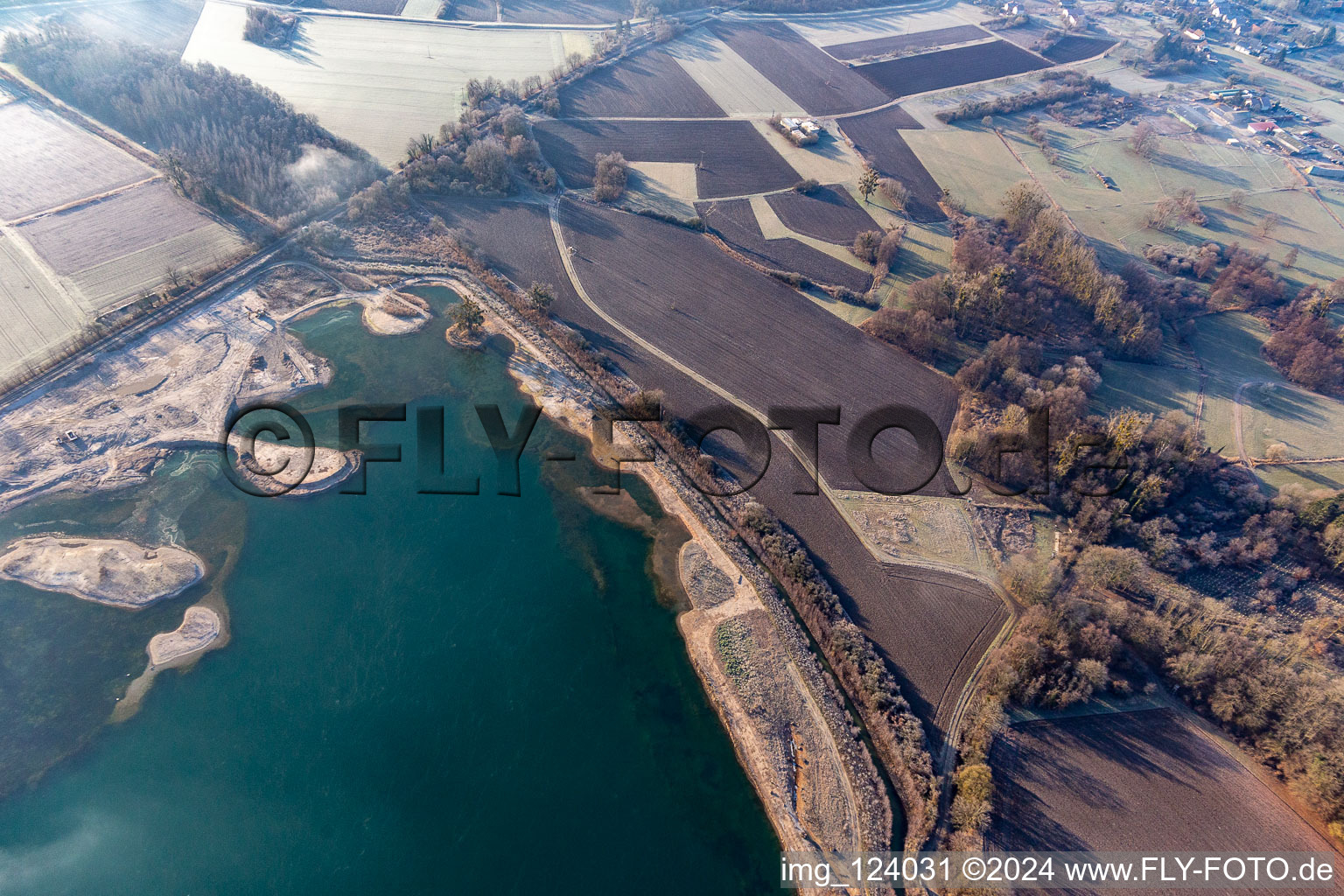 Neuburg am Rhein in the state Rhineland-Palatinate, Germany from above