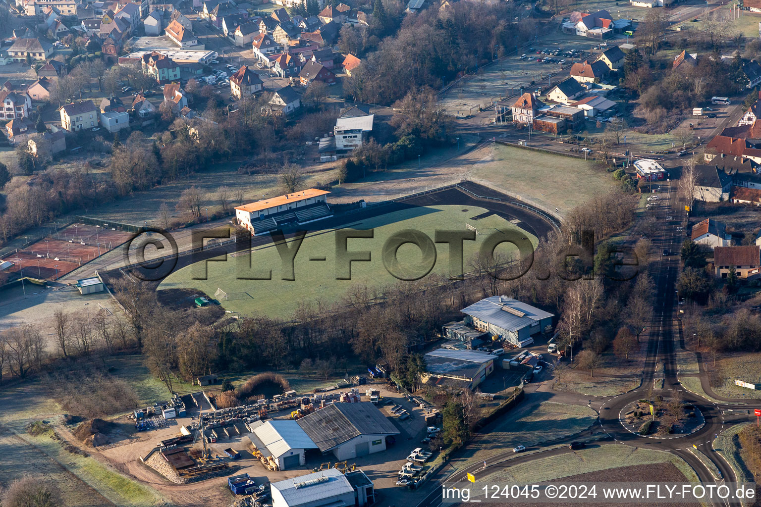 Stadium in Lauterbourg in the state Bas-Rhin, France