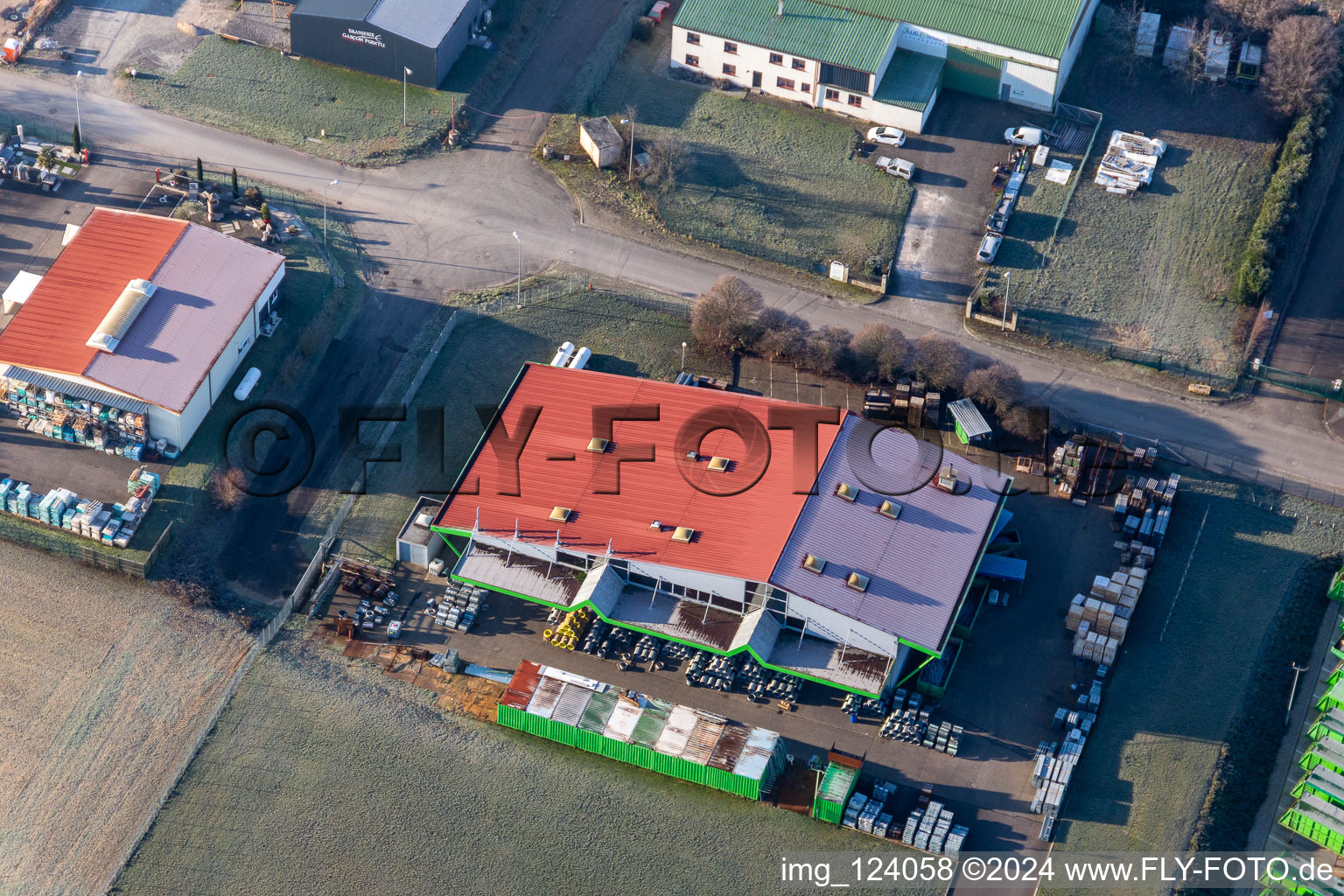 Aerial photograpy of Niederlauterbach in the state Bas-Rhin, France