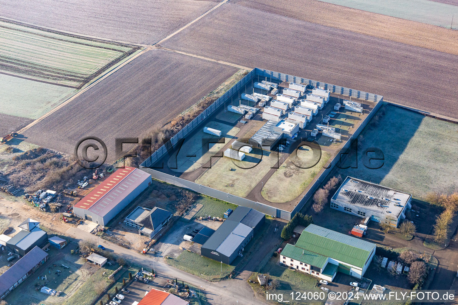 Niederlauterbach in the state Bas-Rhin, France from above