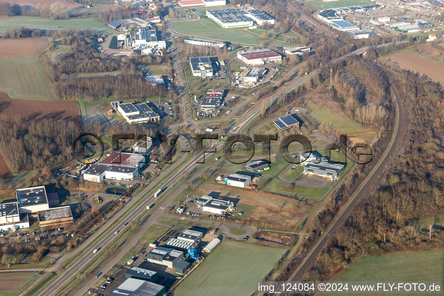 Oblique view of Wissembourg in the state Bas-Rhin, France