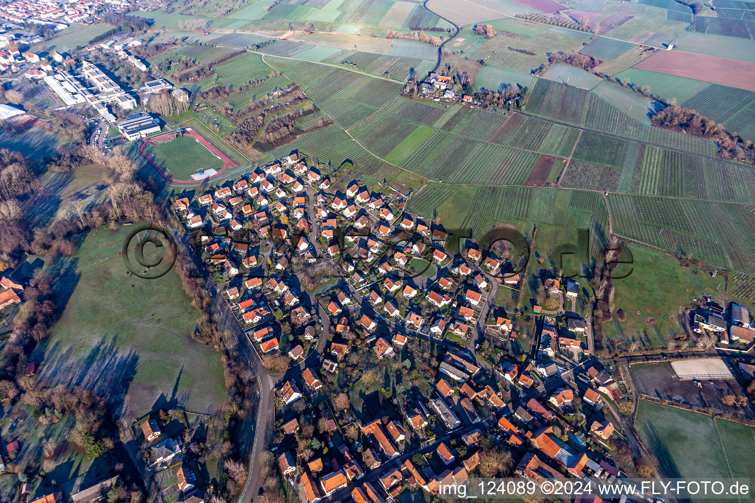 District Altenstadt in Wissembourg in the state Bas-Rhin, France from the drone perspective