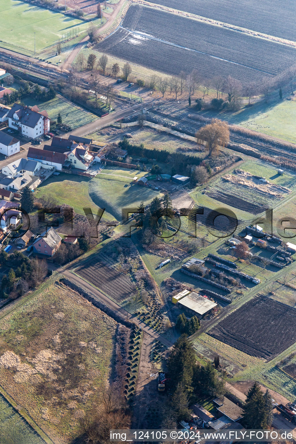 Aerial view of Tank blocker line of WW 2nd in Steinfeld in the state Rhineland-Palatinate, Germany