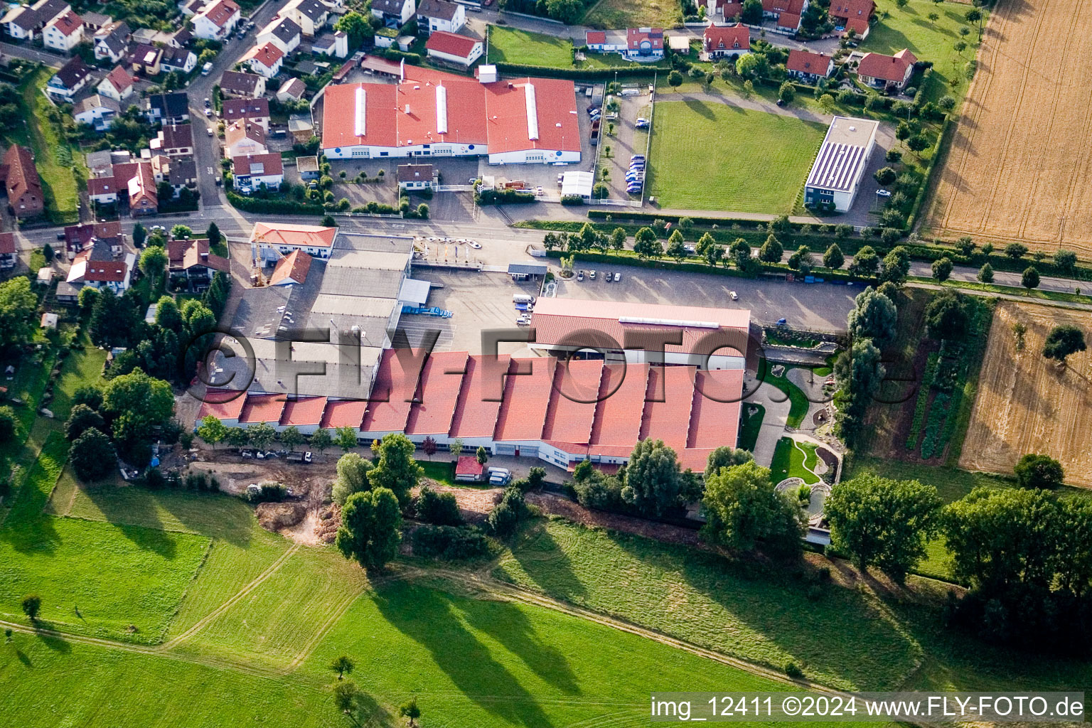 Vogelsitz GmbH, Kleinsteinbacherstrasse 44 in the district Stupferich in Karlsruhe in the state Baden-Wuerttemberg, Germany from the plane