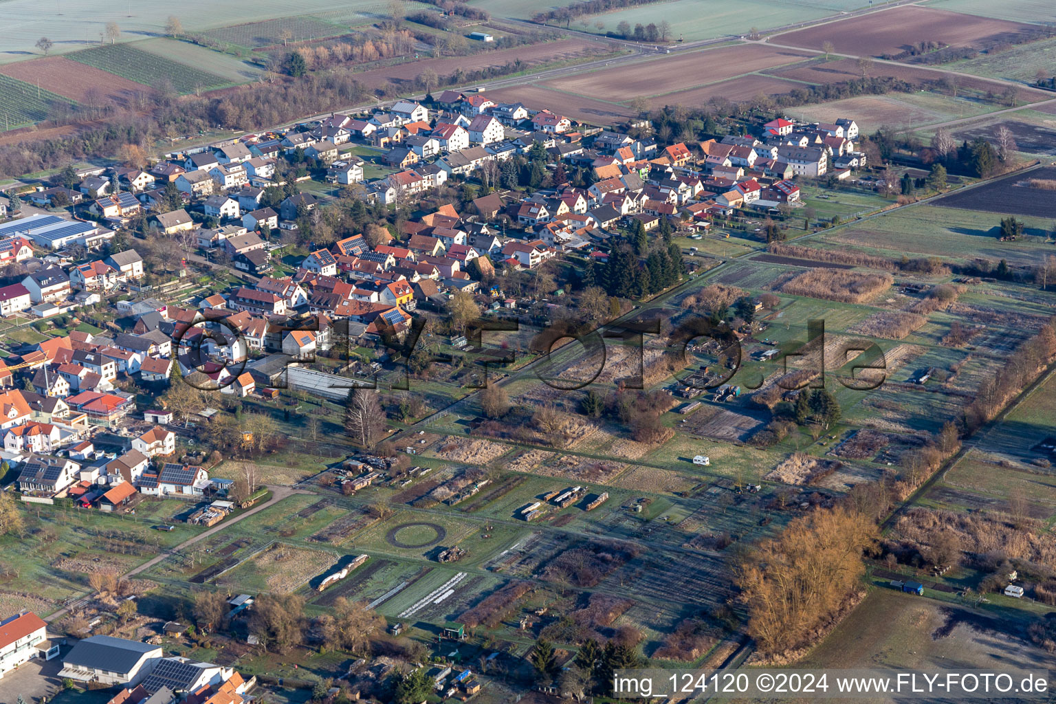 Aerial photograpy of Lower Main Street, Guttenberg and Wasgau Street in the district Kleinsteinfeld in Steinfeld in the state Rhineland-Palatinate, Germany