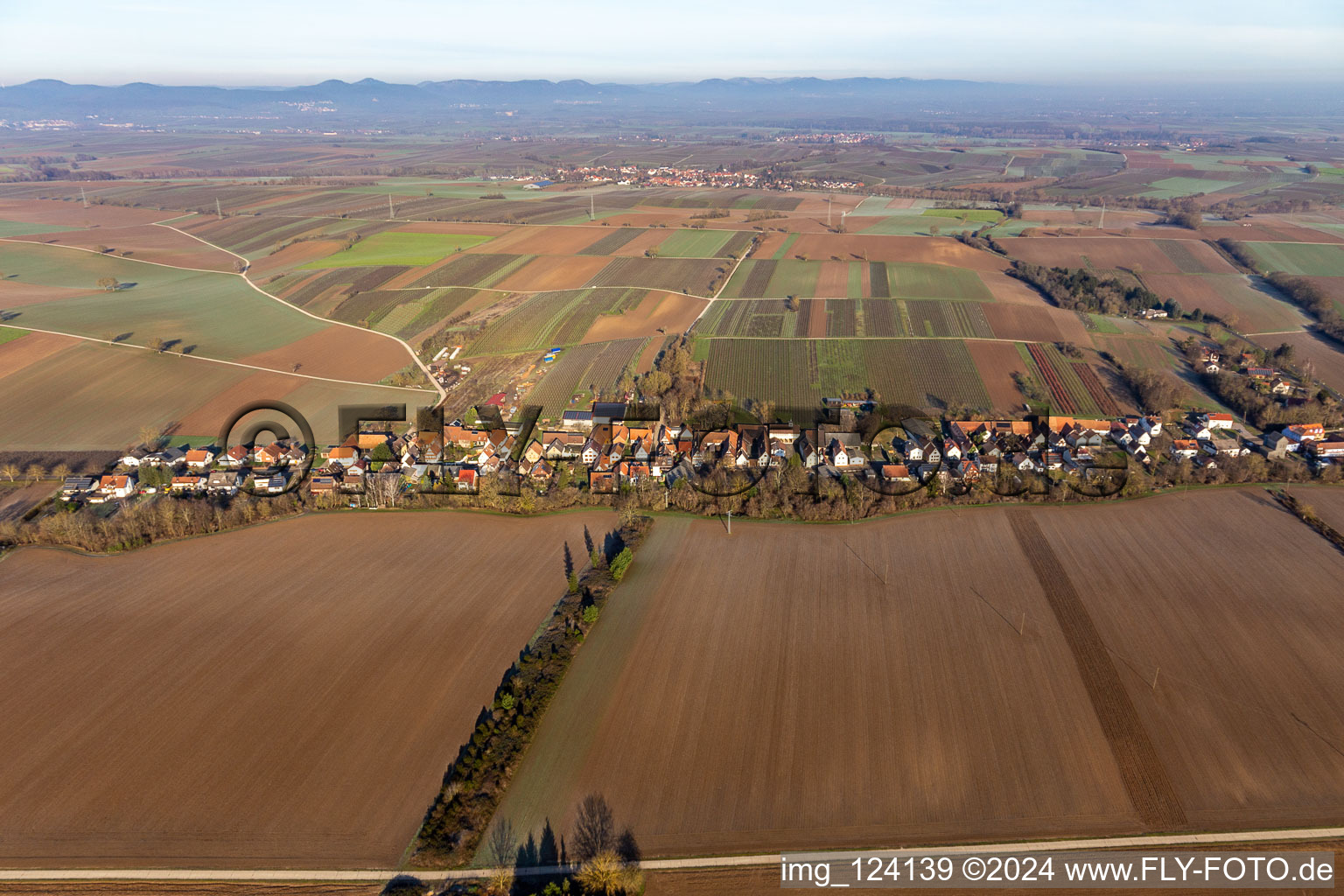 Vollmersweiler in the state Rhineland-Palatinate, Germany from the plane