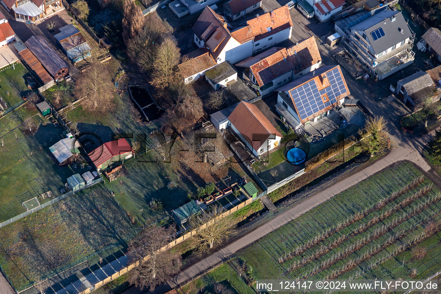 Bachweg in Freckenfeld in the state Rhineland-Palatinate, Germany