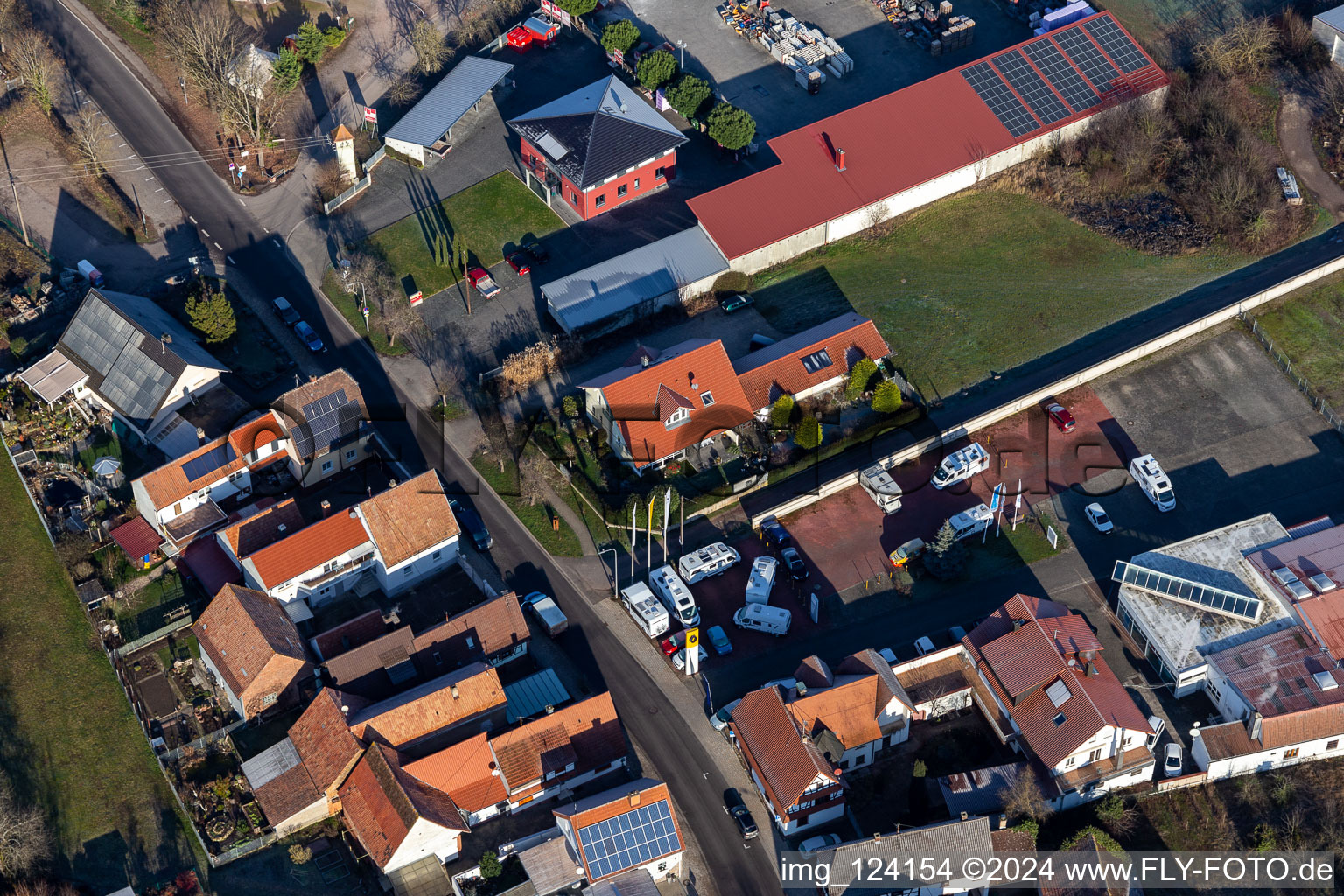 Aerial view of Castle House in Minfeld in the state Rhineland-Palatinate, Germany